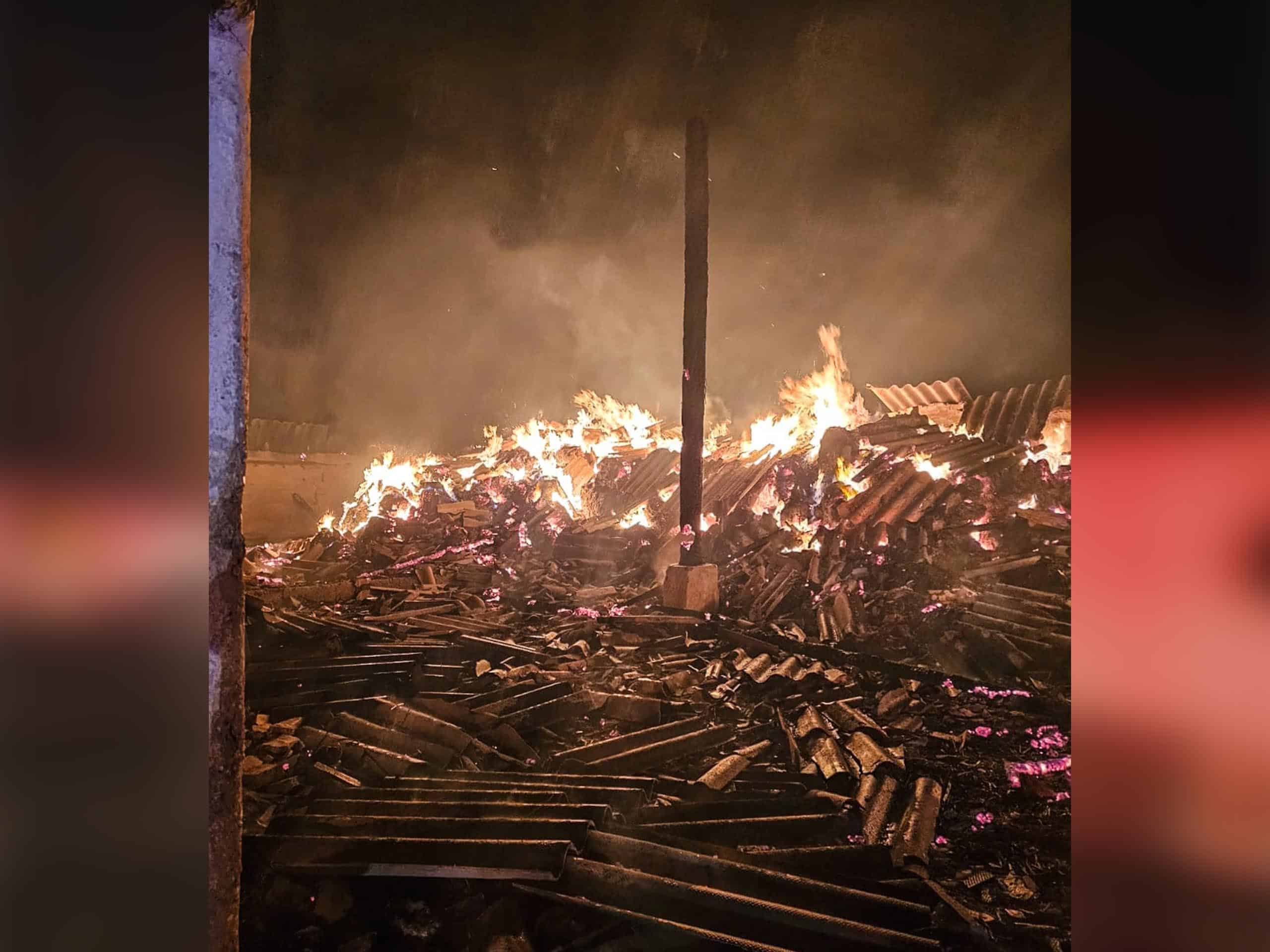 Incendiu devastator la un saivan de animale din zona Ostrov Constanta